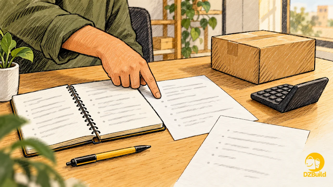 Illustration of records being compared beside a calculator